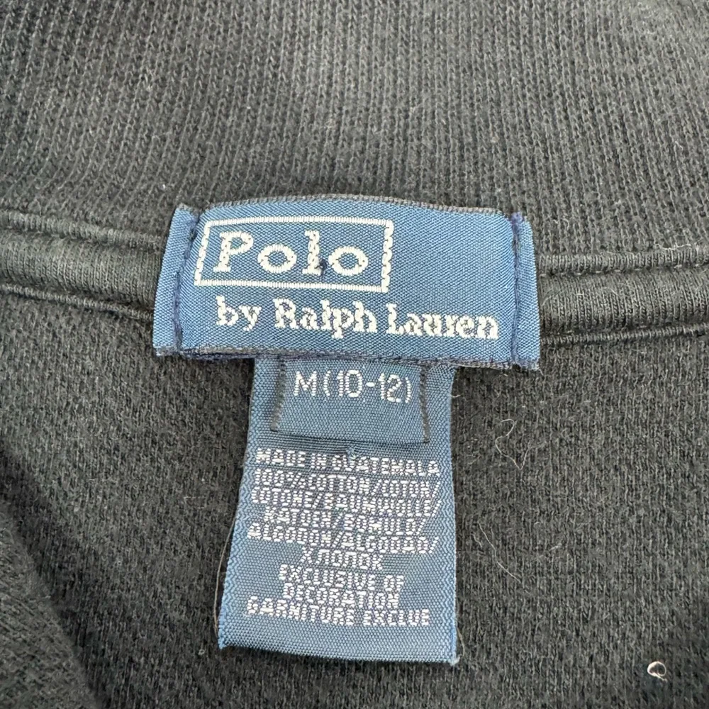 Polo Ralph Lauren Pullover Youth Med (10-12) 1/4 Zip Black w/Red Pony F8